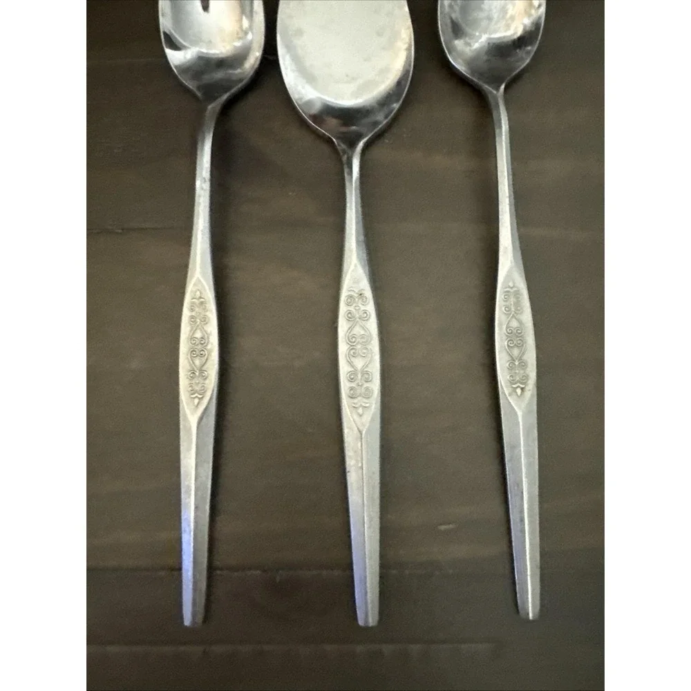 Set of National Stainless Montreaux Flatware Serving Pieces Spoons Server